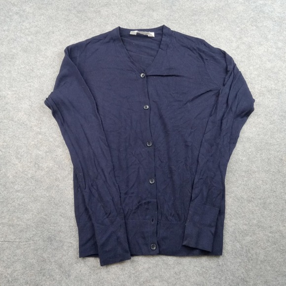 Everlane Sweaters - Everlane Sweater Womens Small Cardigan Navy Blue Wool Button Front Lightweight*